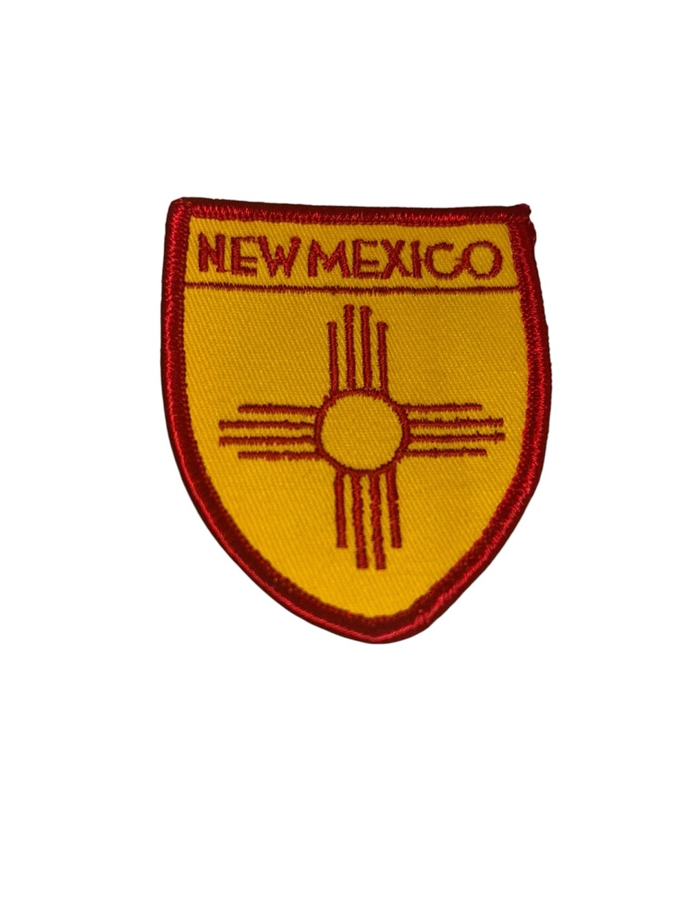New Mexico Embroidered Shield Patch - Yellow and Red